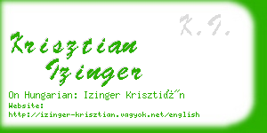 krisztian izinger business card